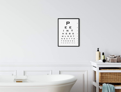 Funny Bathroom Signs for Home Decor - by Haus and Hues | Funny Bathroom Decor Funny Bathroom Wall Art | Bathroom Art Funny Bathroom Decor | Funny Bathroom Art | 12" x 16" UNFRAMED (Eye Exam)