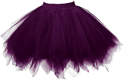 Honeystore Women's Short Vintage Ballet Bubble Puffy Tutu Petticoat Skirt