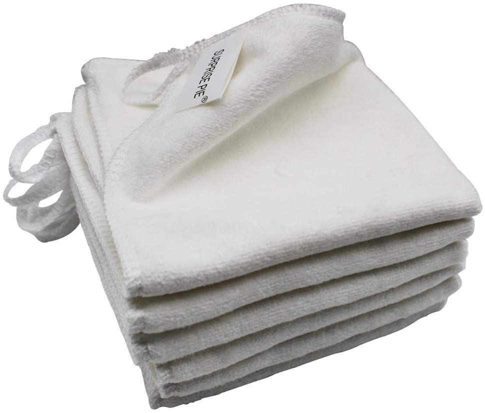 Microfiber Cleaning Cloths 400 GSM Thick Soft Lint Free 12"x12" 6 Pack Green Blue and Orange Reusable Kitchen Towels Dust Cloth Rags