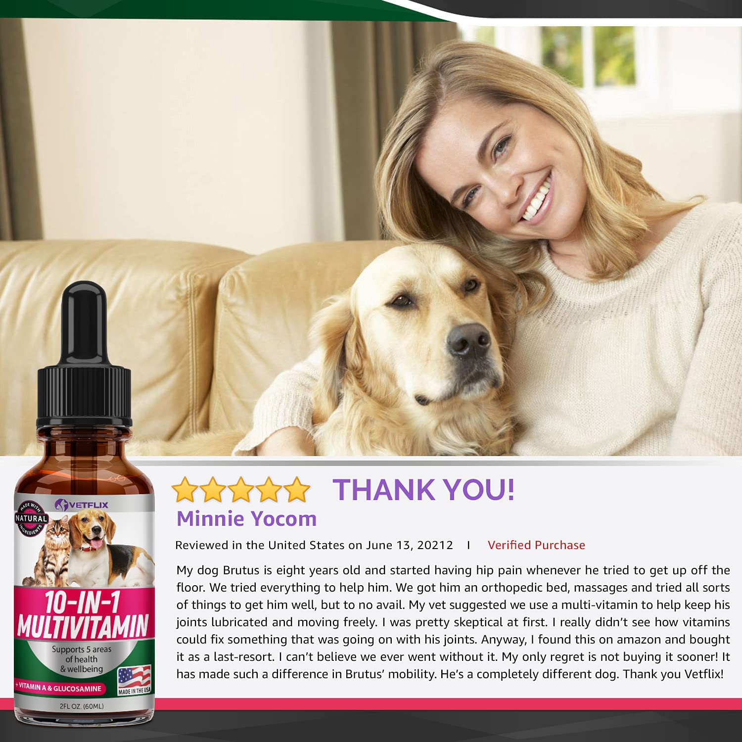 Vetflix Herbal Pet Supplement for Immune System Support