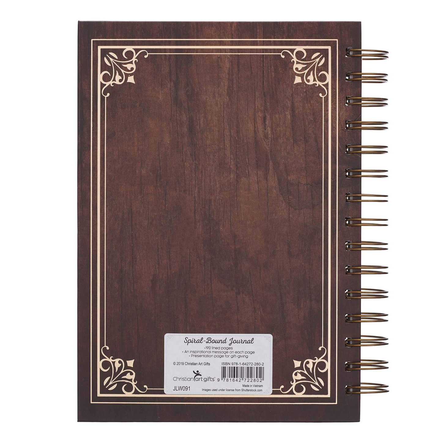 Christian Art Gifts Large Hardcover Notebook/Journal | Man of God – 1 Timothy 6:11 Bible Verse | Names of God Brown Inspirational Wire Bound Spiral Notebook w/192 Lined Pages, 6” x 8.25”