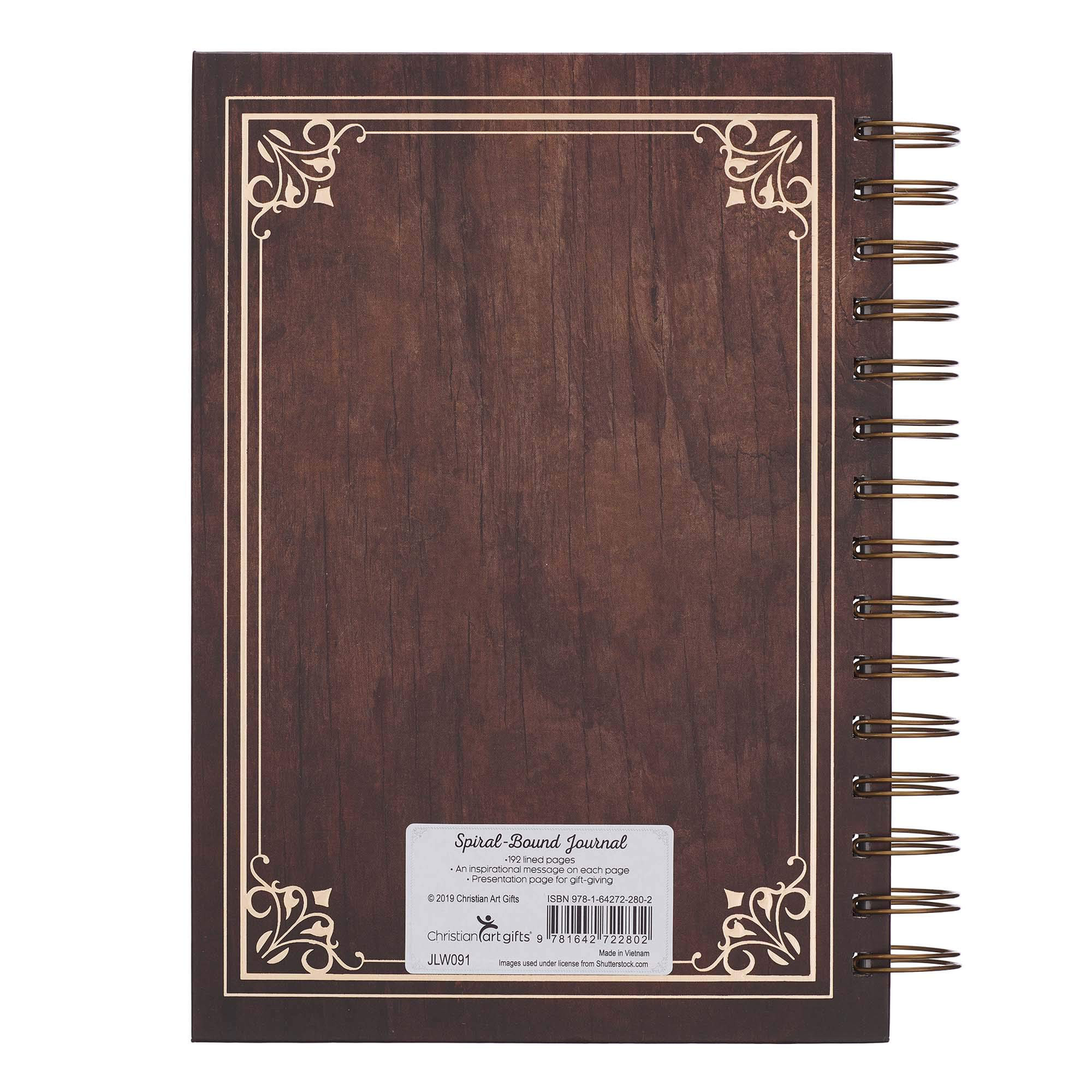 Christian Art Gifts Large Hardcover Notebook/Journal | Man of God – 1 Timothy 6:11 Bible Verse | Names of God Brown Inspirational Wire Bound Spiral Notebook w/192 Lined Pages, 6” x 8.25”