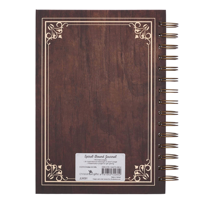 Christian Art Gifts Large Hardcover Notebook/Journal | Man of God – 1 Timothy 6:11 Bible Verse | Names of God Brown Inspirational Wire Bound Spiral Notebook w/192 Lined Pages, 6” x 8.25”