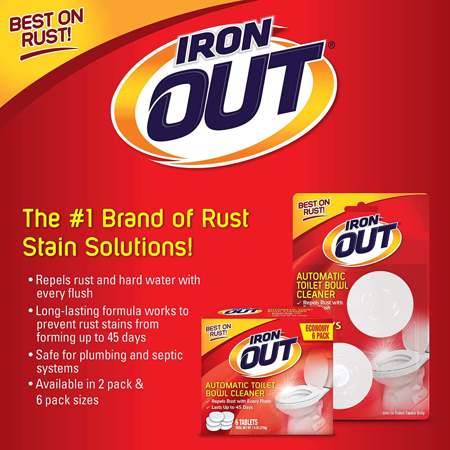 Super Iron Out AT12N Automatic Toilet Bowl Cleaner-Rust and Hard Water Stain Repellent Cleans with Each Flush