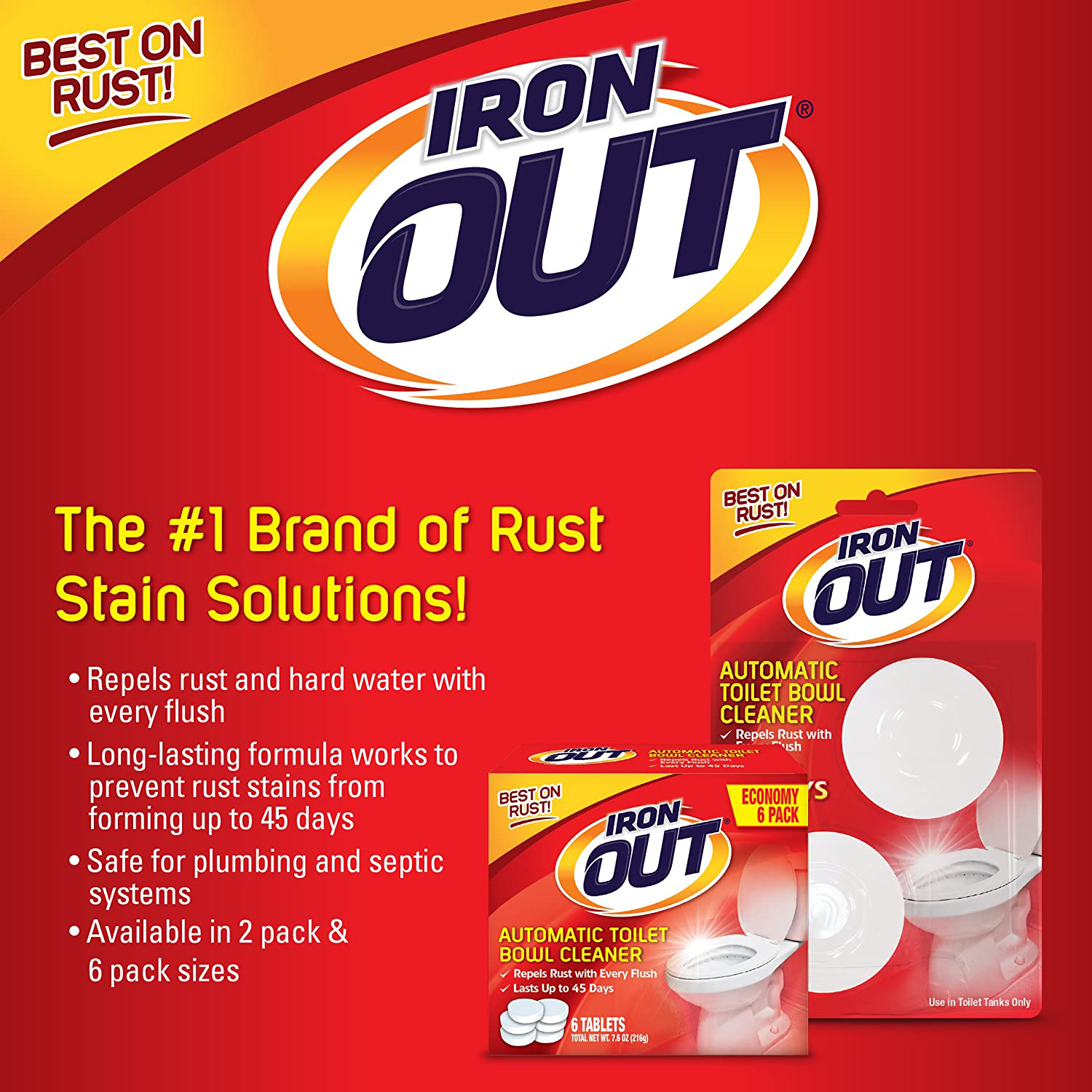 Super Iron Out AT12N Automatic Toilet Bowl Cleaner-Rust and Hard Water Stain Repellent Cleans with Each Flush