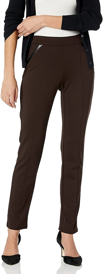 Rafaella Women's Slim Ponte Short Inseam Comfort Pant