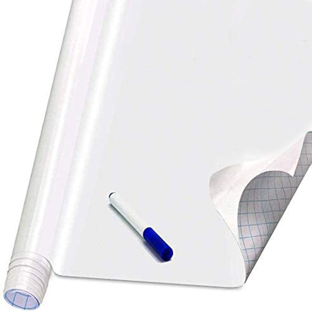 Self Adhesive White Board Paper - Dry Erase Wall Stickers Roll 17.7" x 78.7" Message Board Wallpaper Decal for School/Office/Home/Kid/Art/Decoration