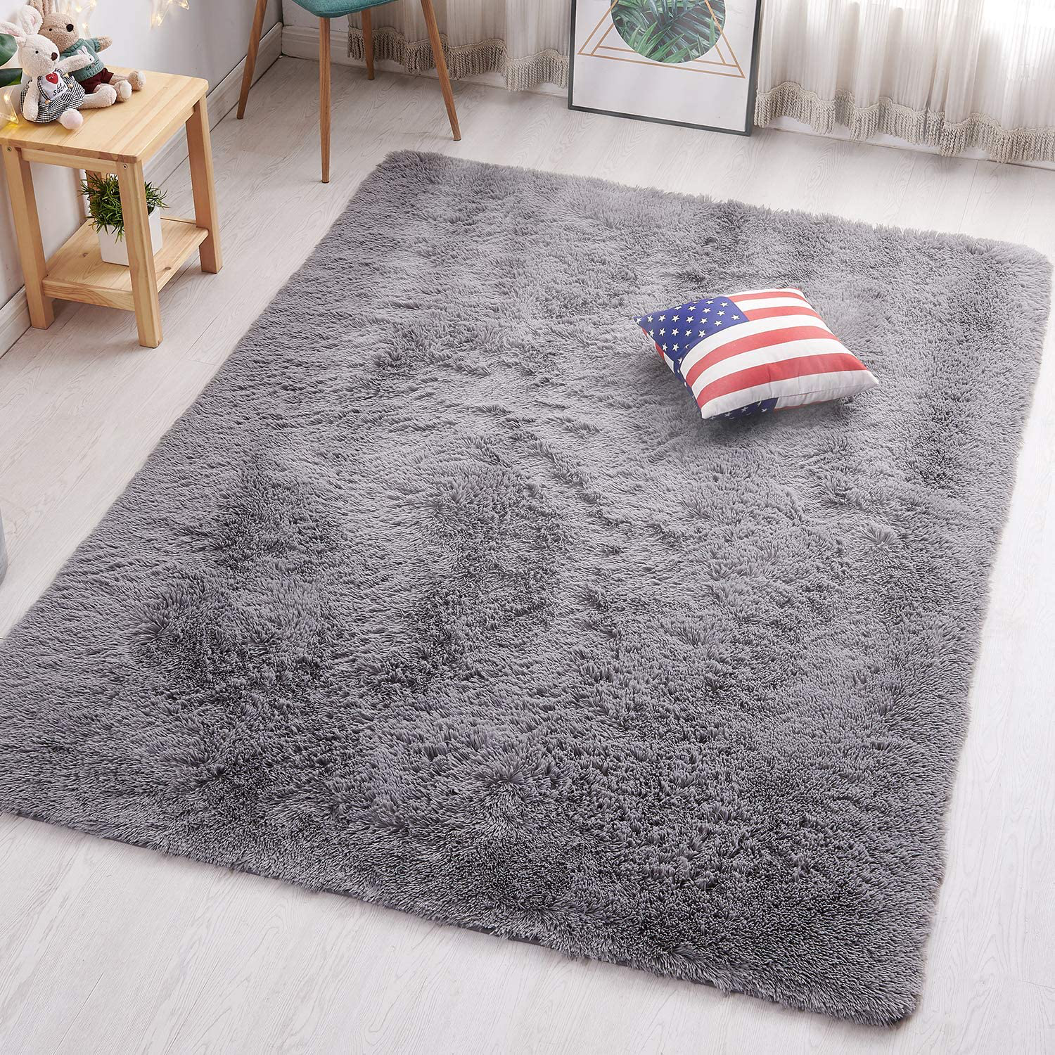 PAGISOFE Pink Fluffy Shag Area Rugs for Bedroom 5x7, Soft Fuzzy Shaggy Rugs for Living Room Carpet Nursery Floor Girls Room Dorm Rug