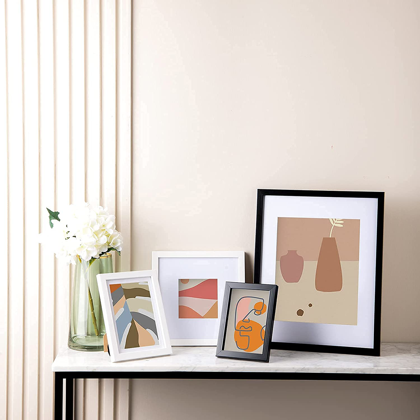 KINLINK 12x16 Picture Frames White, Photo Frames with Polished Glass for Picture 11x14 with Mat or 12x16 without Mat, Composite Wood Picture Frames for Table Top and Wall Mounting, 2 Pack