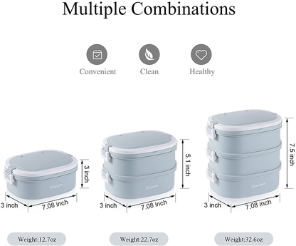 Bento Box Adult Lunch Box, Slaipo Leak-proof Lunch Box Containers Insulated Lunch Bag Fork Spoon, Portable Stackable Food Container Storage Boxes for Work School Camping, 3 Tiers…