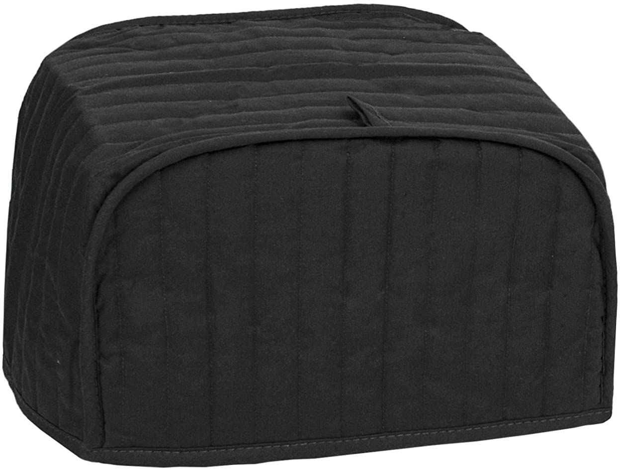 RITZ Polyester / Cotton Quilted Four Slice Toaster Appliance Cover, Dust and Fingerprint Protection, Machine Washable, Black