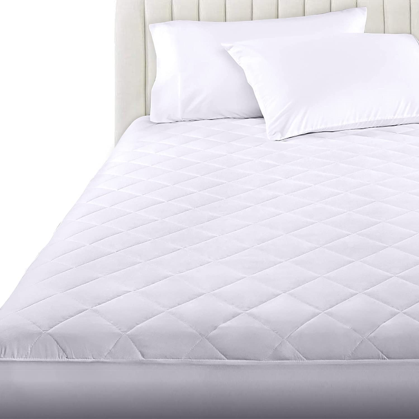 LDC California King Mattress Protector with 16-Inch Deep Pocket, Comfortable, Breathable, Easy to Put on, The Stretchable Quilted Fitted Mattress Pad