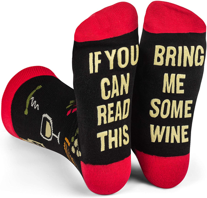 If You Can Read This, Bring Me Some - Funny Food Socks Novelty Christmas Gift & Secret Santa Idea For Men and Women