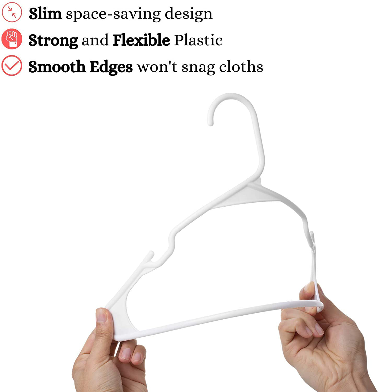 Mr. Pen- Plastic Hangers, 10 Pack, Hangers, Clothes Hangers, White Plastic Hangers, Clothing Hangers, Clothes Hangers Plastic, Hangers for Closet, Plastic Clothes Hangers, Shirt Hangers, Hangers White
