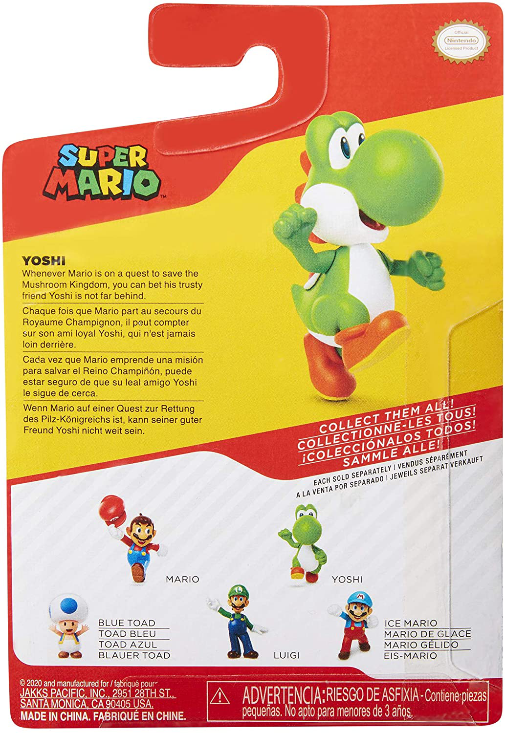 SUPER MARIO Action Figure 2.5 Inch Running Yoshi Collectible Toy