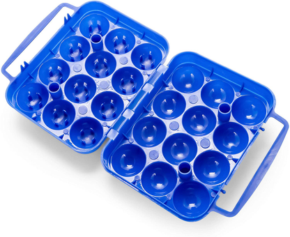 Camco Egg Carrier-Holder - Organize Eggs and Prevent Eggs from Cracking, Easily Fits into Your Refrigerator , Great for RV, Trailer and Camper Kitchens or Camping Holds A Dozen of Eggs (51015)