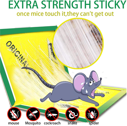 Ezoon 12 Pack Large Mouse Glue Traps with Enhanced Stickiness, Rat Mouse Traps, Snake Mouse Traps Sticky Pad Board for House Indoor Outdoor, Easy to Set, Extra Large (8.3" x 12")