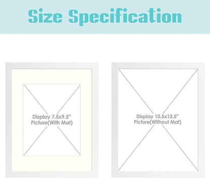 Frametory, 11x14 Picture Frame - Made to Display Pictures 8x10 with Mat or 11x14 Without Mat - Wide Molding - Pre-Installed Wall Mounting Hardware (White, 1 Pack)