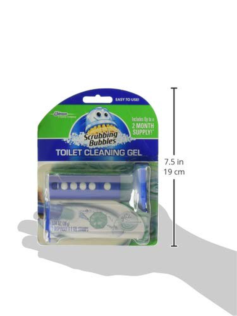 Scrubbing Bubbles Fresh Gel Toilet Bowl Cleaning Stamps, Gel Cleaner, Helps Prevent Limescale and Toilet Rings, Rainshower Scent, 6 Stamps