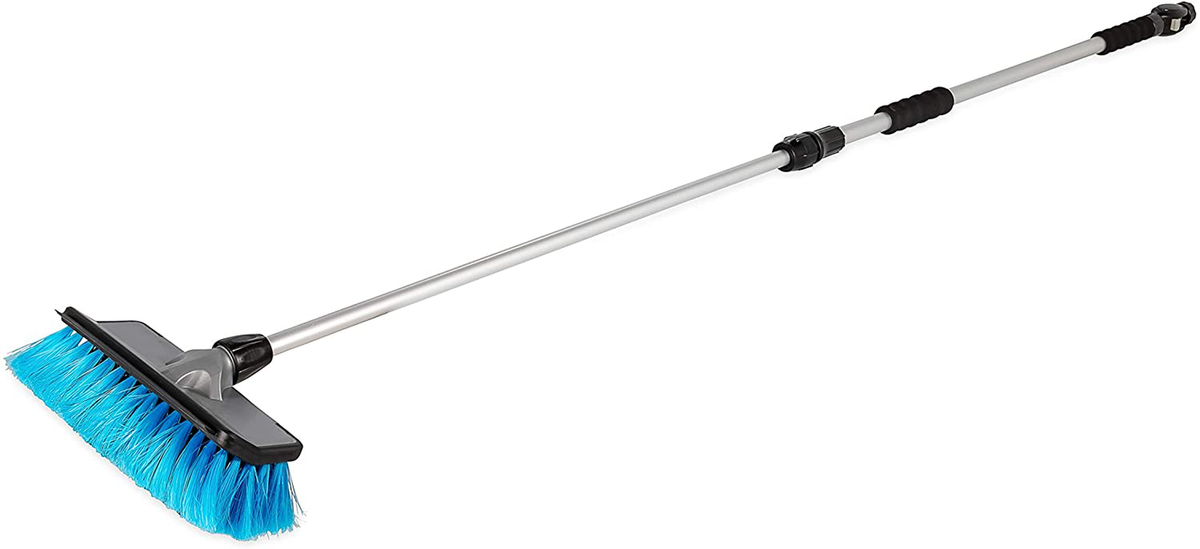 Camco 43633 RV Flow-Through Wash Brush with Adjustable Handle