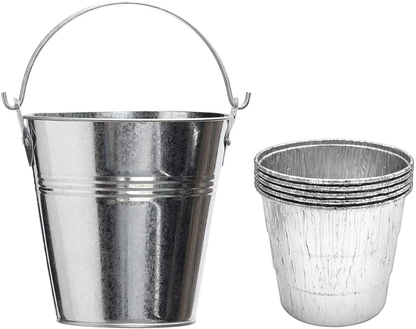 YAOAWE Grill Drip Grease Bucket & 5 Pack Foil Liners Compatible with Traeger Wood Pellet Grills HDW152 & Oklahoma Joe's & Z Grill BBQ Smokers Accessories
