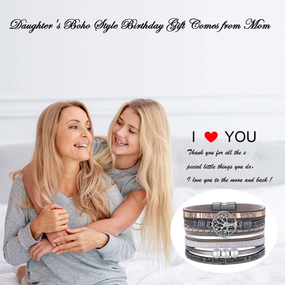 Inspirational Tree of Life Layer Leather Bracelet