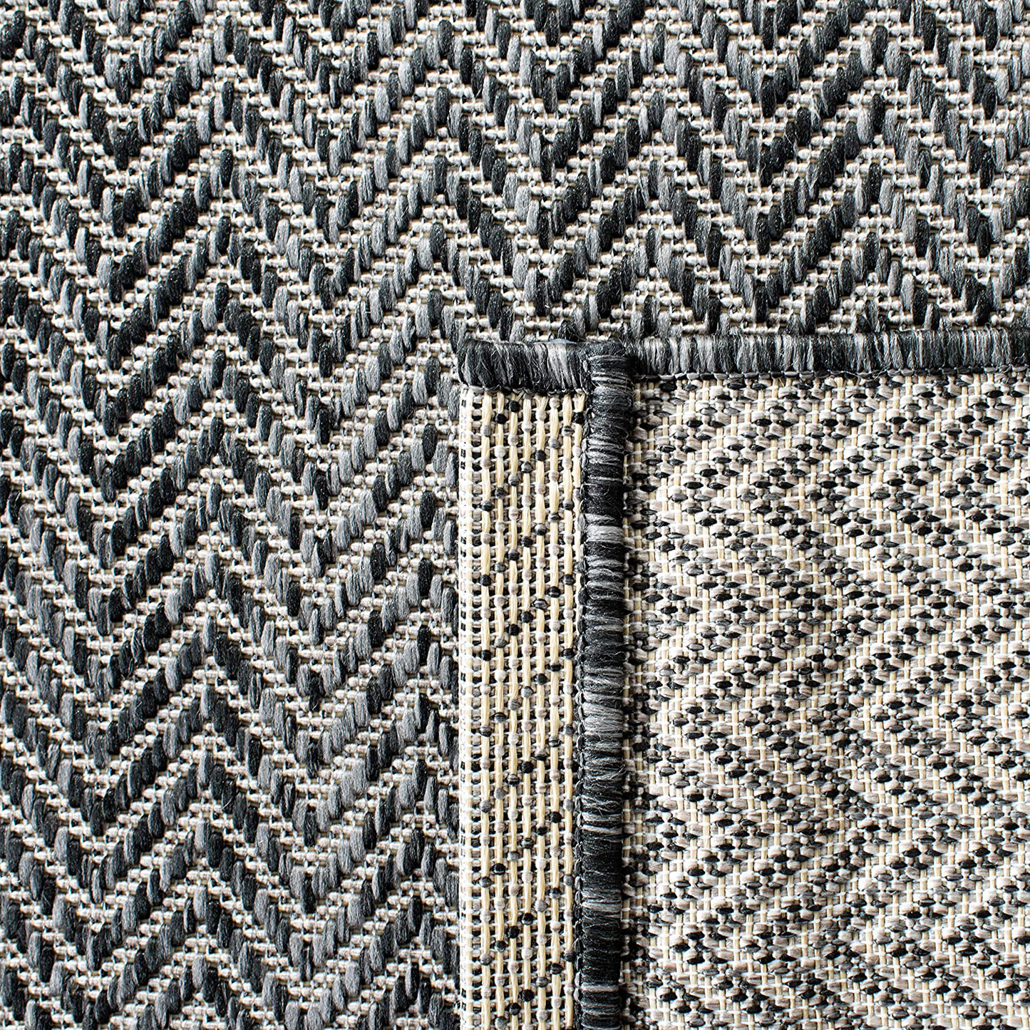 Safavieh Courtyard Collection CY8022 Indoor/ Outdoor Non-Shedding Stain Resistant Patio Backyard Runner, 2'3" x 6'7" , Navy / Grey