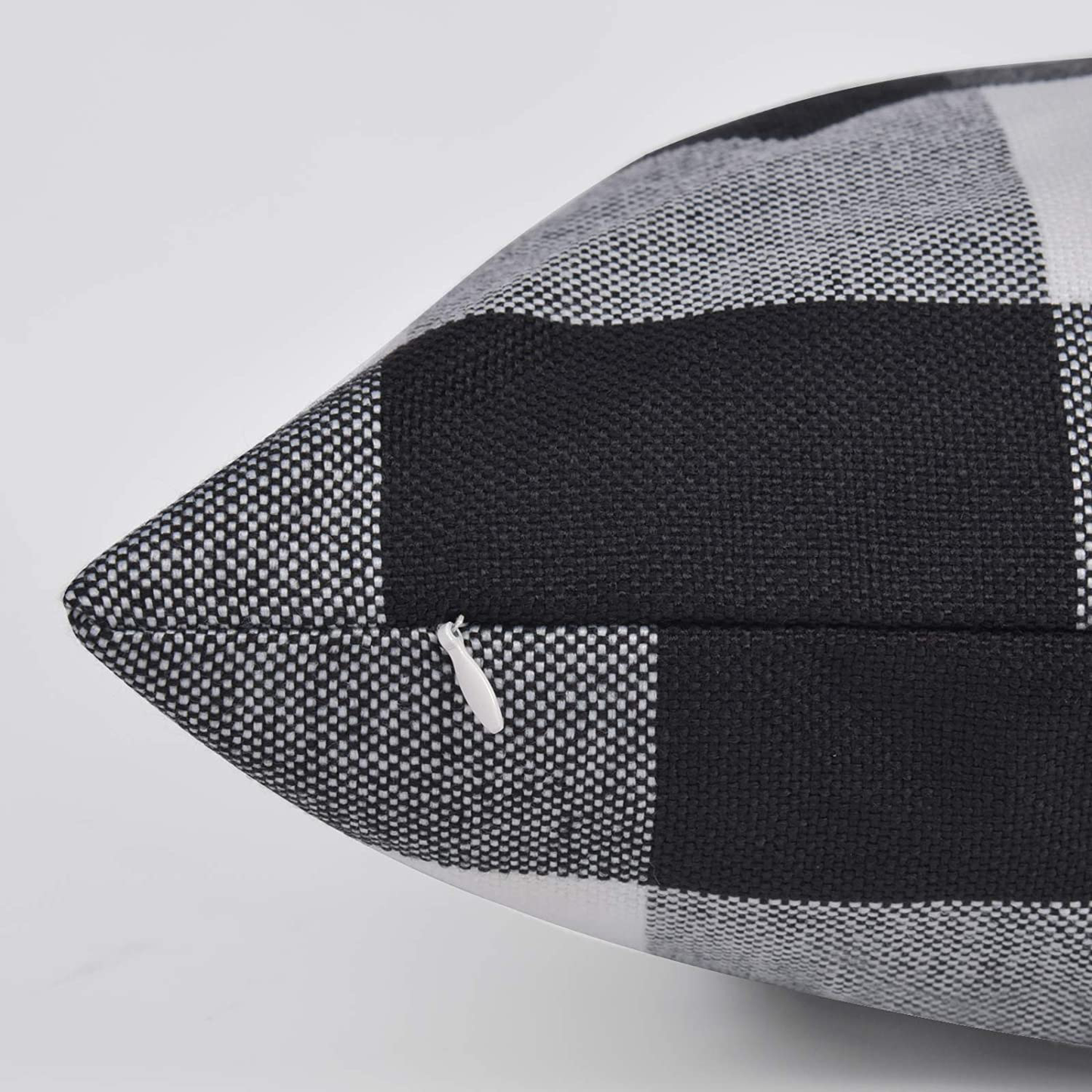 Set of 2 Lumbar Throw Pillow Covers Farmhouse Classic Retro Checkers Plaids Cotton Linen Decorative Square Pillowcase Cushion Cover for Sofa Bedroom Car