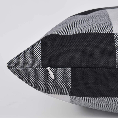 Set of 2 Lumbar Throw Pillow Covers Farmhouse Classic Retro Checkers Plaids Cotton Linen Decorative Square Pillowcase Cushion Cover for Sofa Bedroom Car