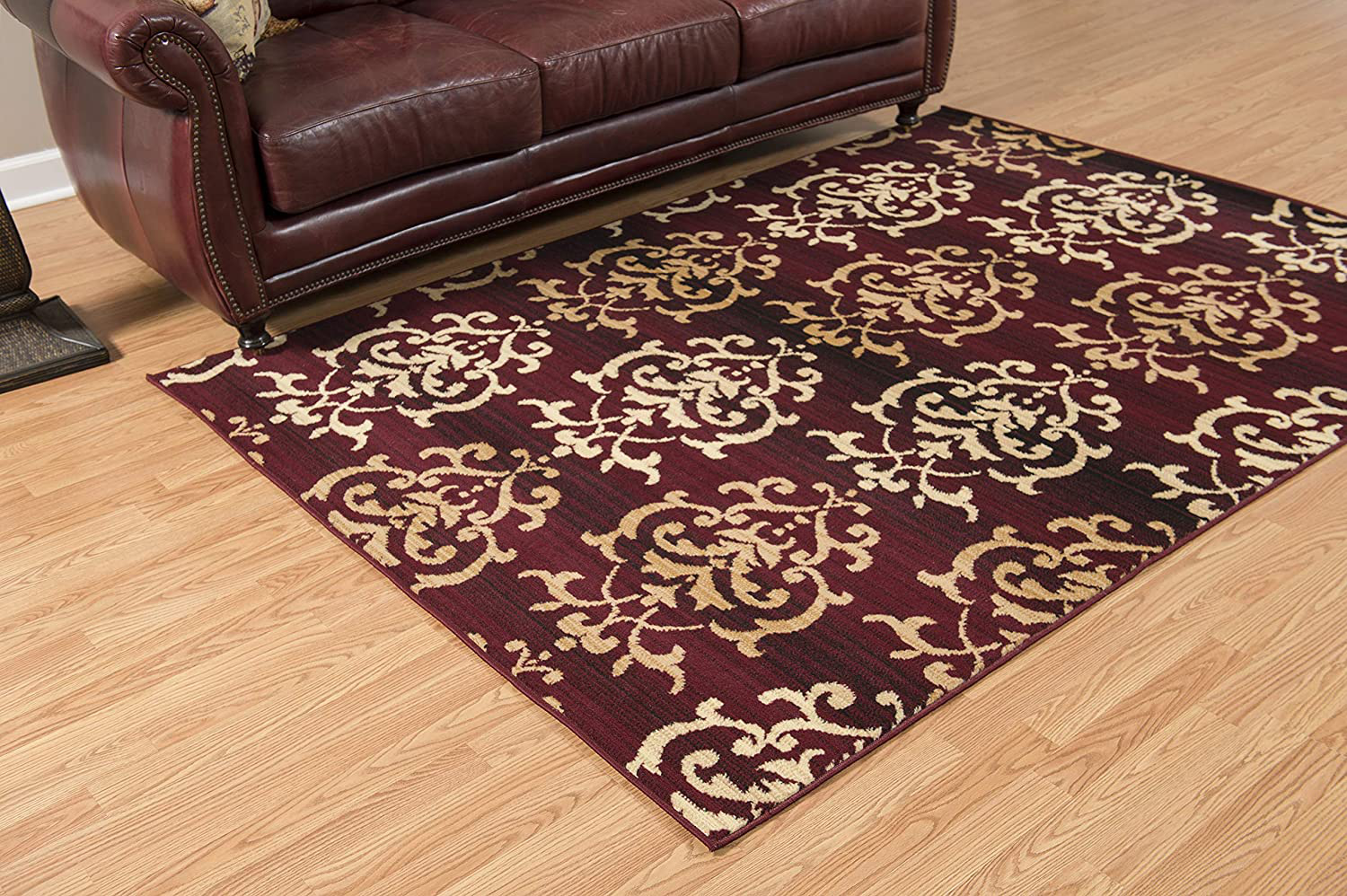 United Weavers of America Dallas Countess Rug - 1ft. 11in. x 3ft. 3in., Burgundy Red, Area Rug with Abstract Pattern, Jute Backing