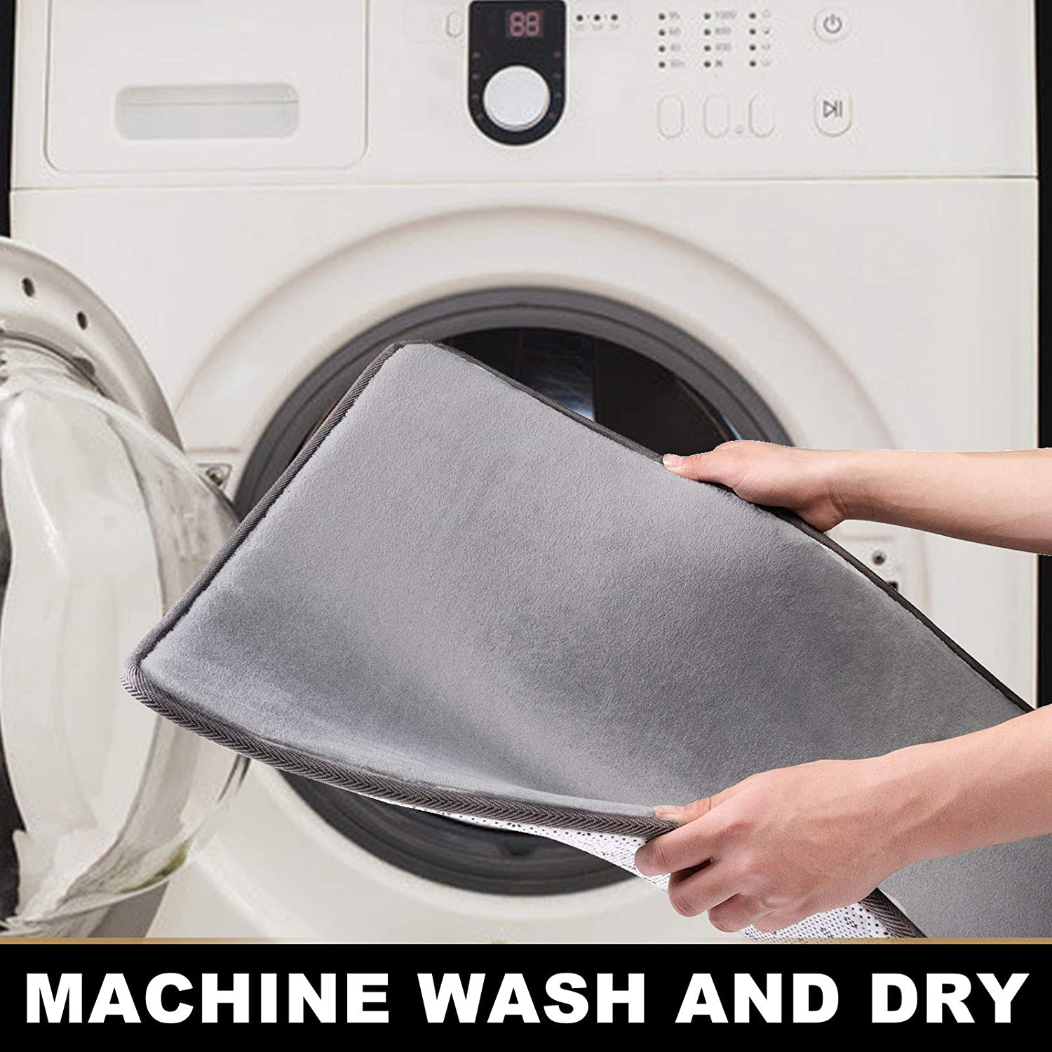 Memory Foam Bath Mat Rug, Comfortable Super Absorbent Machine Wash Non-Slip Thick Bathroom Rug