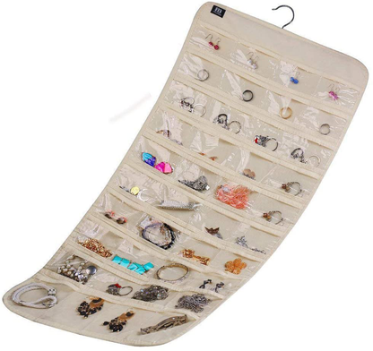 BB Brotrade HJO80 Hanging Jewelry Organizer,80 Pocket Organizer for Holding Jewelries(Beige)