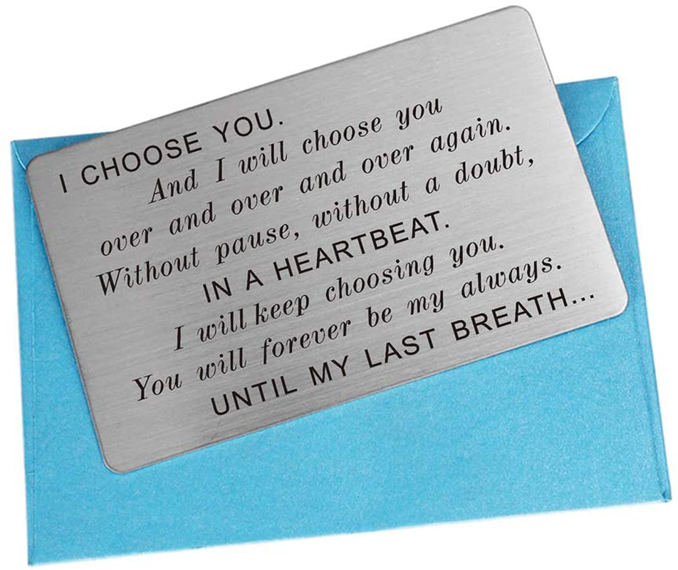 Engraved Wallet Insert Card, I Love You Forever, Anniversary Card Gifts, Soulmate Gifts for Him Her, Gifts for Boyfriend Husband, Valentine's Gifts for Men, Christmas Presents