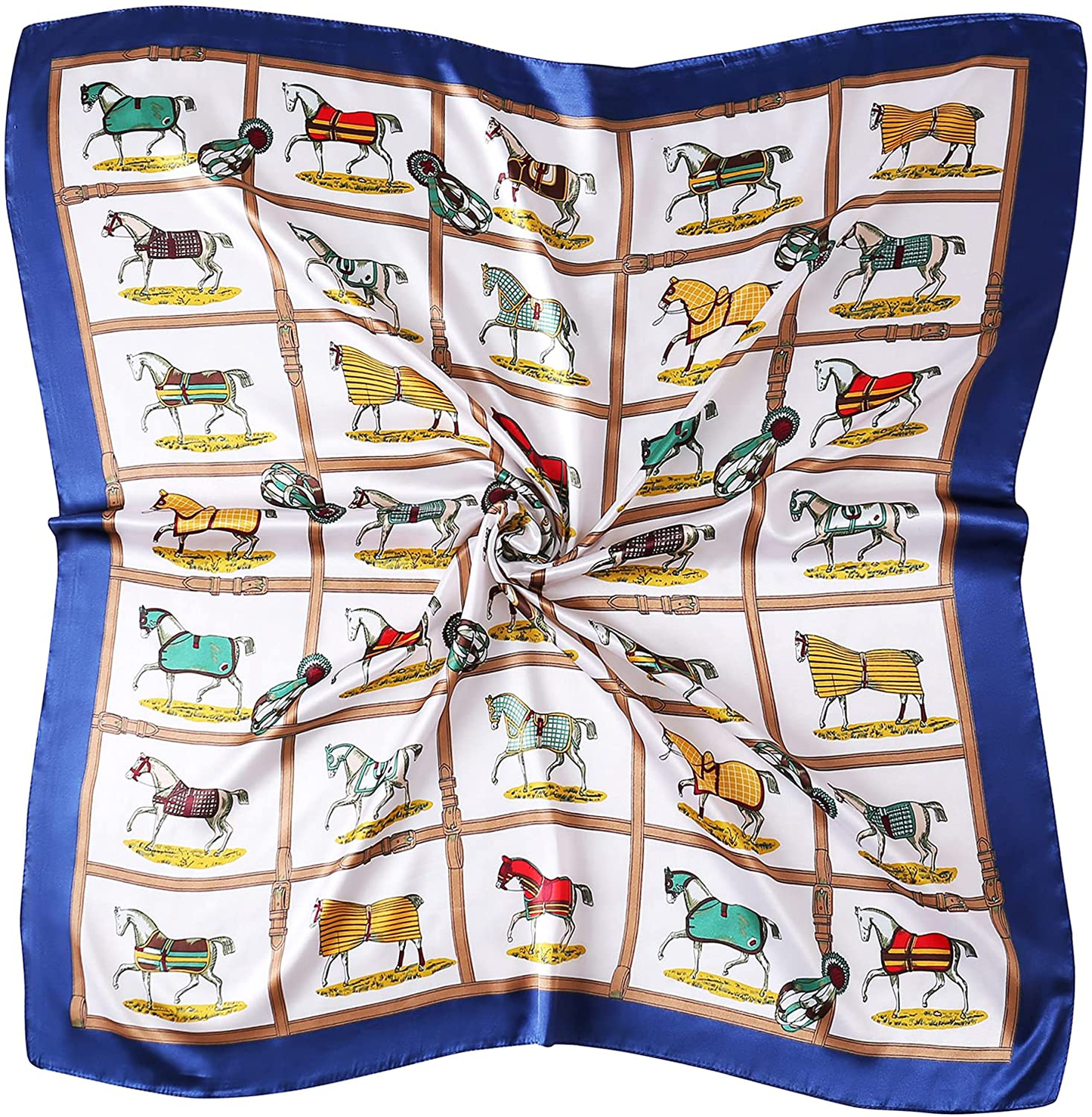 35" Square Silk Like Head Scarf - Women's Fashion Silk Feeling Scarf