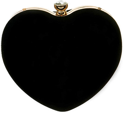 Mini Handbag Heart Shape Clutch Purse Velvet Shoulder Bag Evening Tote Chain Purse
