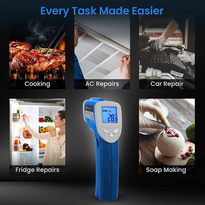 Etekcity Gun Non-contact-58°F ~1022°F (-50°C ~ 550°C) ith Adjustable Emissivity & Max Measure for Meat Refrigerator Pool Oven, Blue