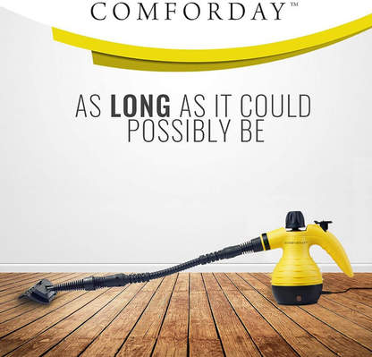 Comforday Handheld Pressurized Steam Cleaner- Multi Purpose Eco-Friendly Steamer with 9-Piece Accessories Steam Cleaning Machine for Stain Removal, Curtains, Car Seats,Floor,Window