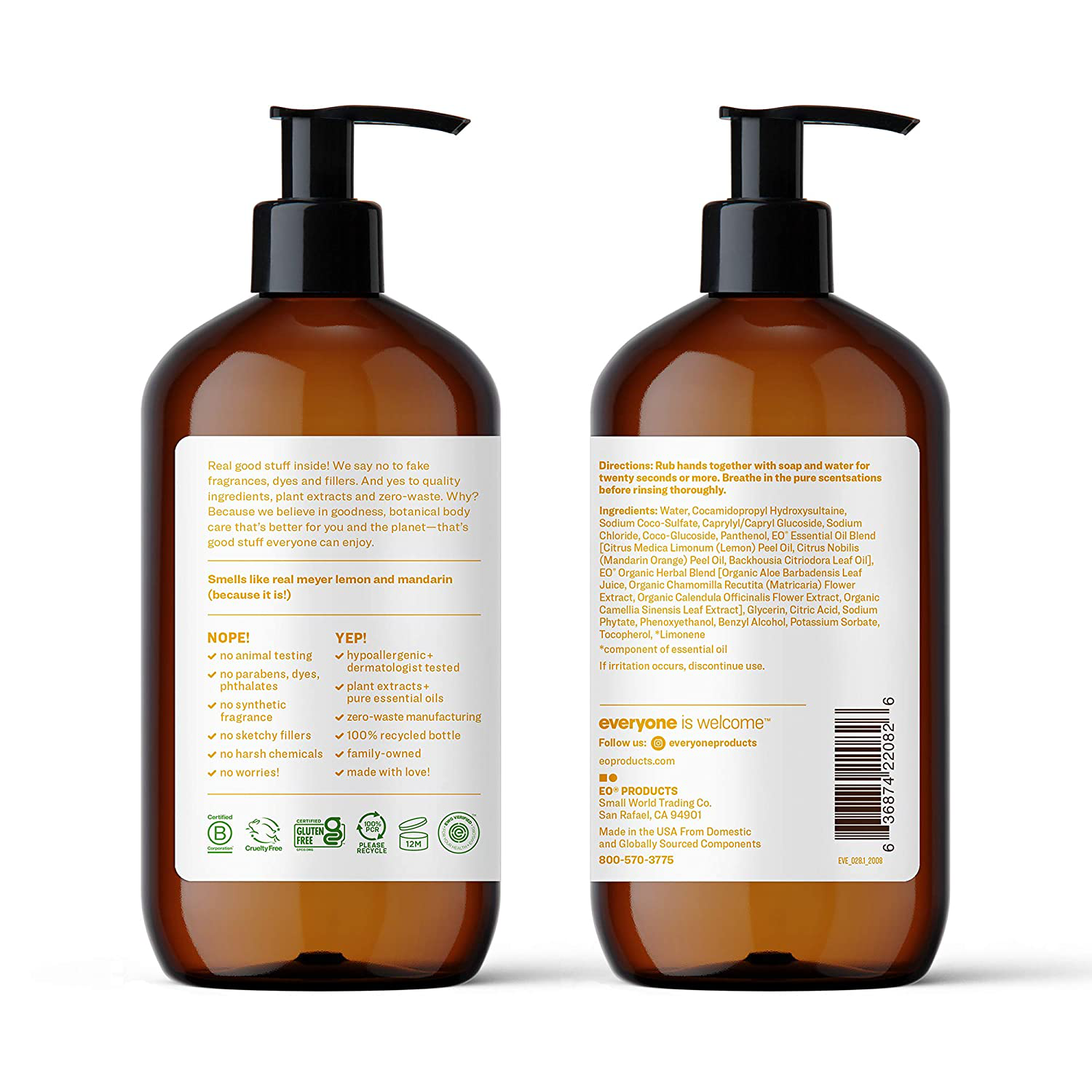 Everyone Liquid Hand Soap, 12.75 Ounce (Pack of 3), Ruby Grapefruit, Plant-Based Cleanser with Pure Essential Oils (Packaging May Vary)