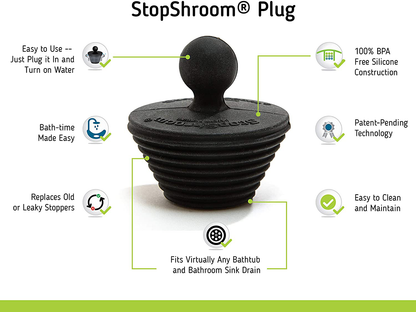 TubShroom Ultra Revolutionary Bath Tub Drain Protector Hair Catcher/Strainer/Snare, Stainless Steel