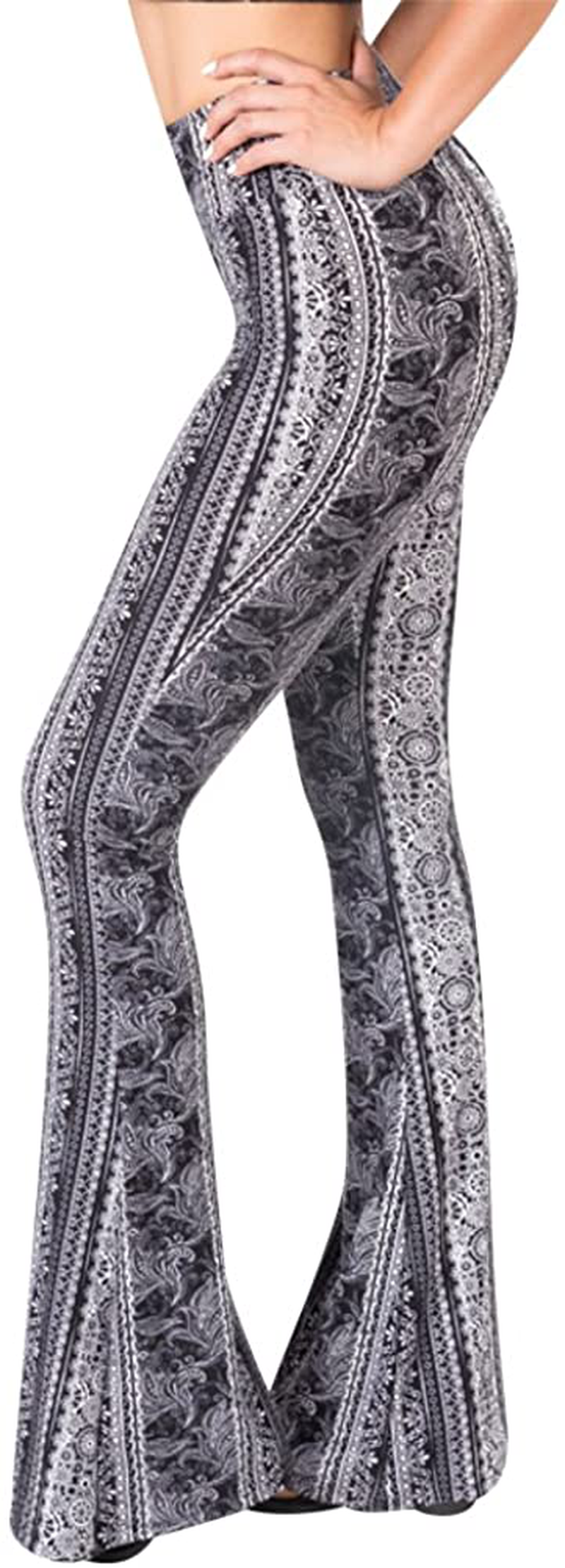 SATINA High Waisted Flare Palazzo Wide Leg Pants | Printed & Solid | Reg & Plus