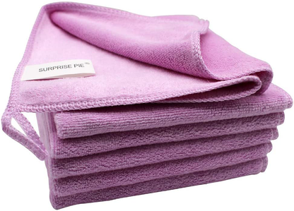 Microfiber Cleaning Cloths 400 GSM Thick Soft Lint Free 12"x12" 6 Pack Green Blue and Orange Reusable Kitchen Towels Dust Cloth Rags