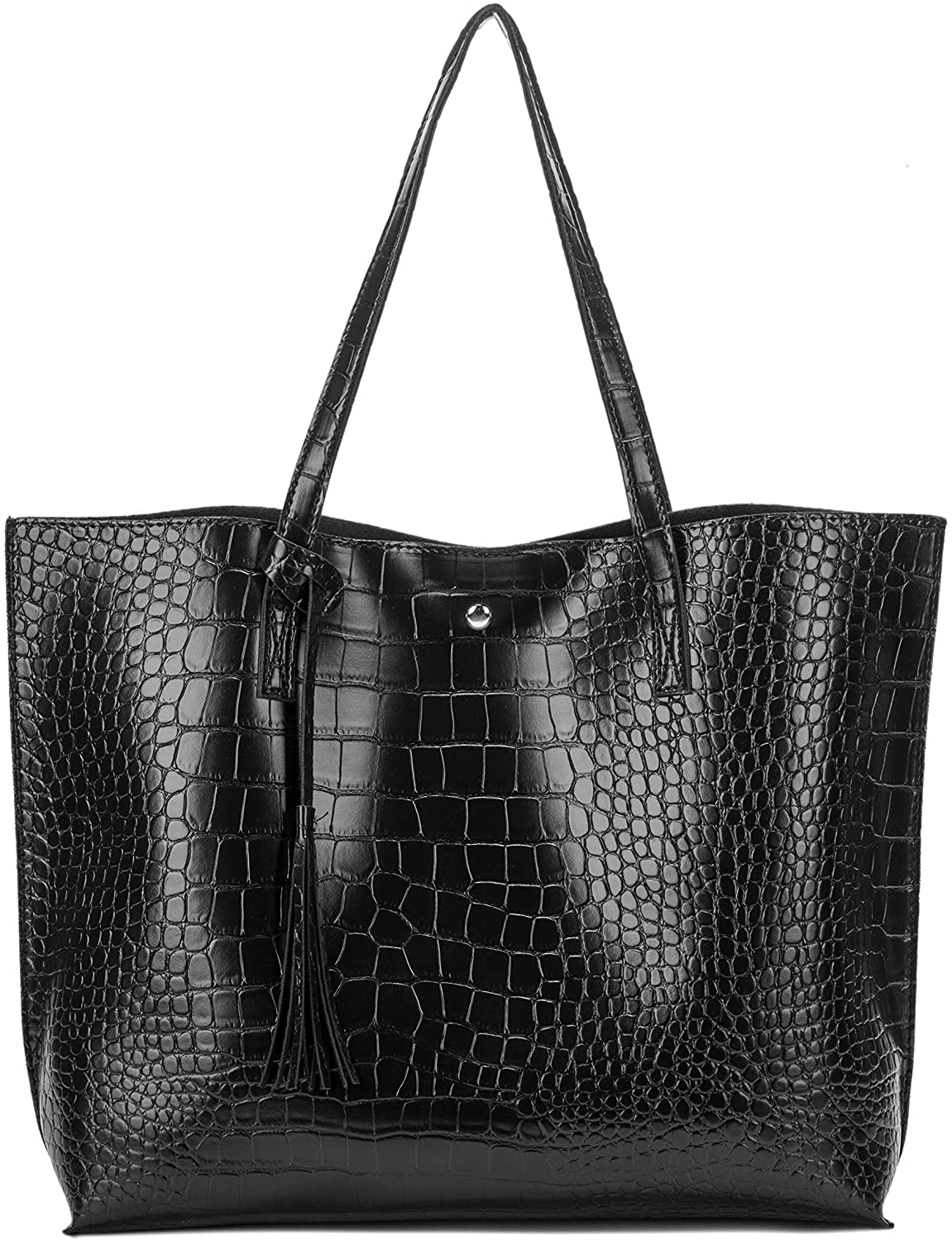 Women's Tote Bags Top Handle Satchel Handbags Faux Leather Tassel Shoulder Purse