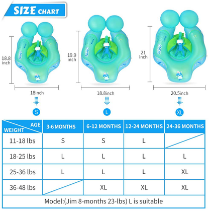 LAYCOL Baby Swimming Pool Float with Removable UPF 50+ UV Sun Protection Canopy,Toddler Inflatable Pool Float for Age of 3-36 Months,Swimming Trainer (Blue, S)