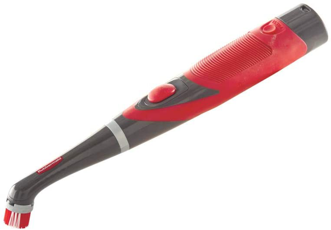 Rubbermaid Cleaning Power Scrubber Brush Polish Detail Kit, 8 Pieces, Red and Gray