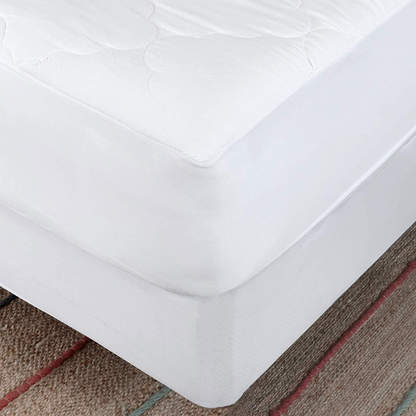Micropuff Full Mattress Pad Cover Fitted Quilted - Plush Down Alternative Fiber Fill, Breathable Bed Pad - Deep Pocket Stretches up to 15" (Full Size 54x75)