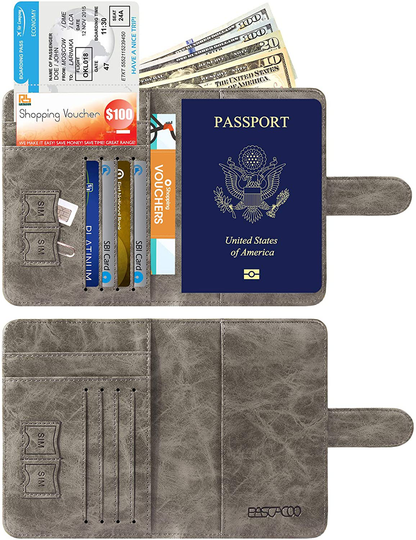 Passport Holder Cover Wallet RFID Blocking Leather Card Case Travel Accessories for Women Men