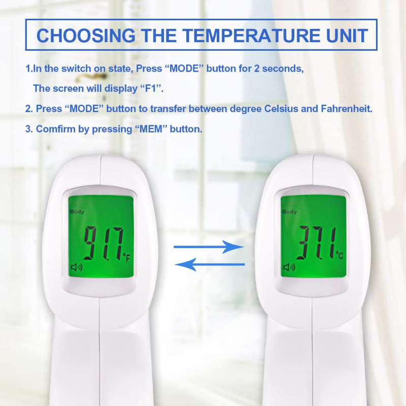No Contact Medical Grade Infrared Forehead Thermometer
