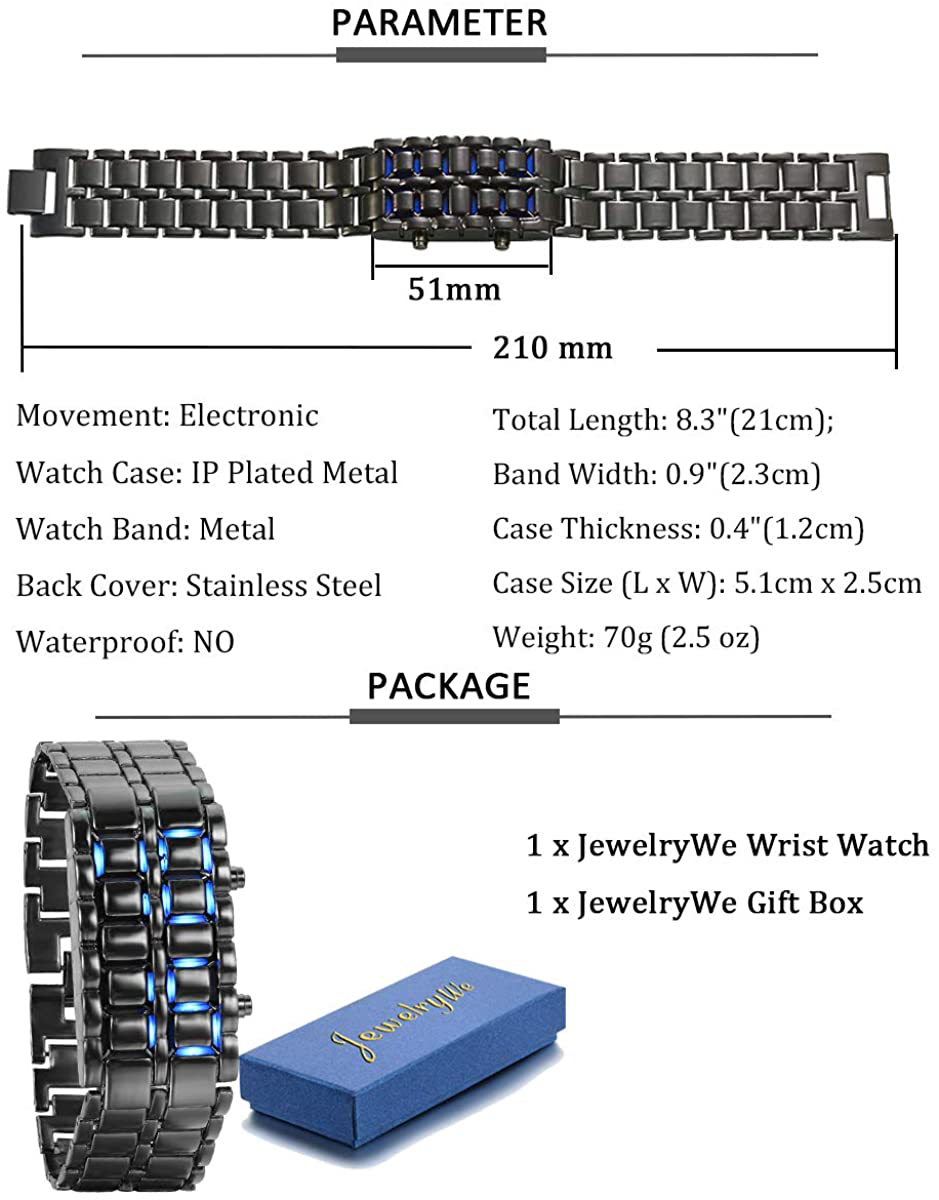 Men's LED Lava Digital Wristwatch with Buckle Closure