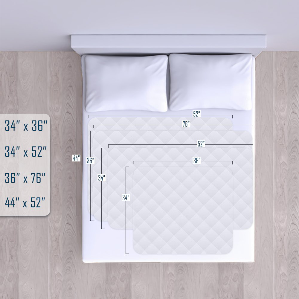 Reusable Commercial Quality Ultra Waterproof Sheet and Mattress Pad Protector, All Sizes, 10 Cups Absorbency, Made in America. (34x36)