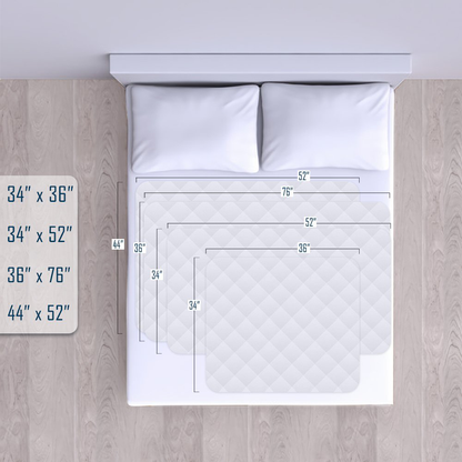 Reusable Commercial Quality Ultra Waterproof Sheet and Mattress Pad Protector, All Sizes, 10 Cups Absorbency, Made in America. (34x36)